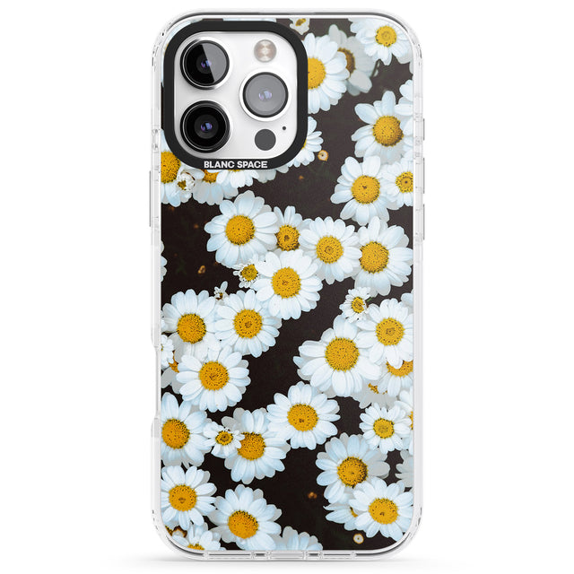 iPhone 16 Pro Max Daisies - Real Floral Photographs Black Impact Phone Case