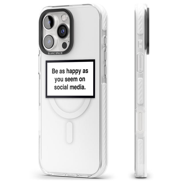 iPhone 16 Pro Max Happy on Social Media Black Impact Phone Case