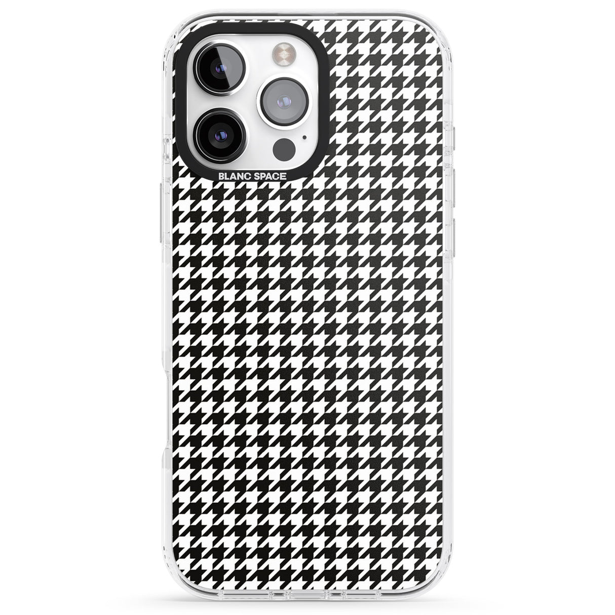 iPhone 16 Pro Max Chic Houndstooth Check Black Impact Phone Case