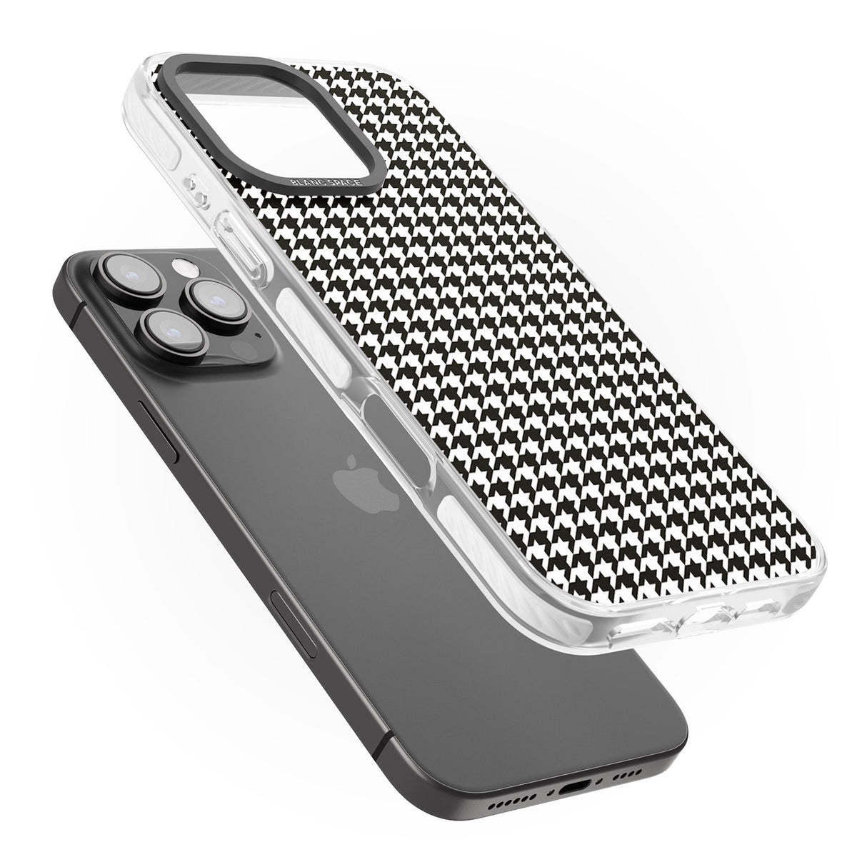 iPhone 16 Pro Max Chic Houndstooth Check Black Impact Phone Case