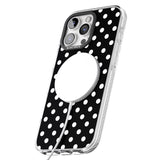 iPhone 16 Pro Max Designer Chic Black Polka Dot Black Impact Phone Case