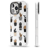 iPhone 16 Pro Max Large Mixed Plants Pattern - Clear Black Impact Phone Case