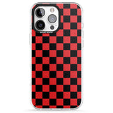 iPhone 16 Pro Max Red Black Checkered Black Impact Phone Case