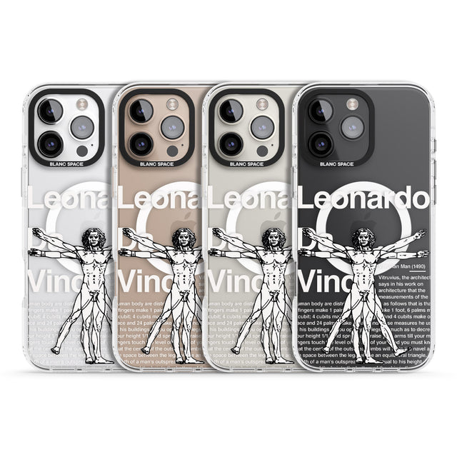 iPhone 16 Pro Max Vitruvian Man Black Impact Phone Case