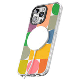 iPhone 16 Pro Max Abstract Retro Shapes: Rainbow Mix Black Impact Phone Case