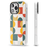 iPhone 16 Pro Max Abstract Retro Shapes: Muted Colour Mix Black Impact Phone Case