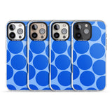 iPhone 16 Pro Max Abstract Retro Shapes: Blue Dots Black Impact Phone Case