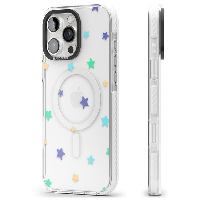 iPhone 16 Pro Max Pastel Stars Pattern Black Impact Phone Case