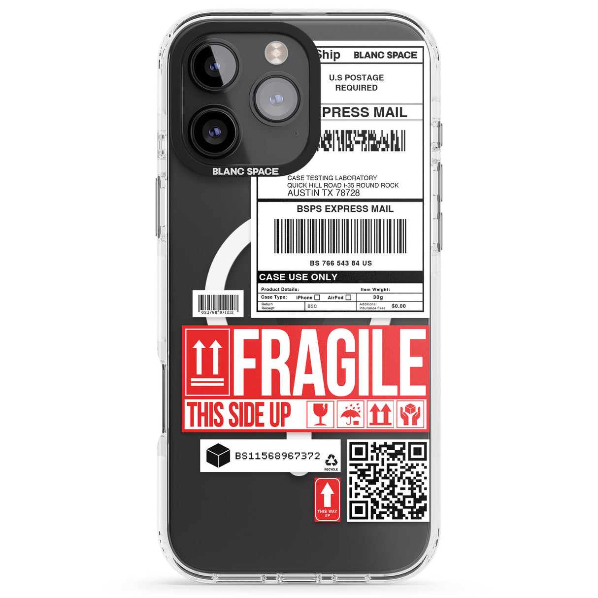 iPhone 16 Pro Max Shipping Label Black Impact Phone Case