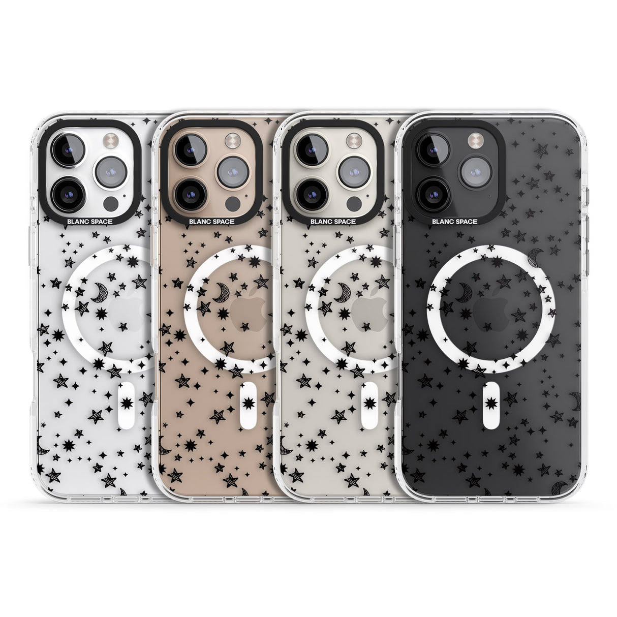 iPhone 16 Pro Max Black Cosmic Galaxy Pattern Black Impact Phone Case