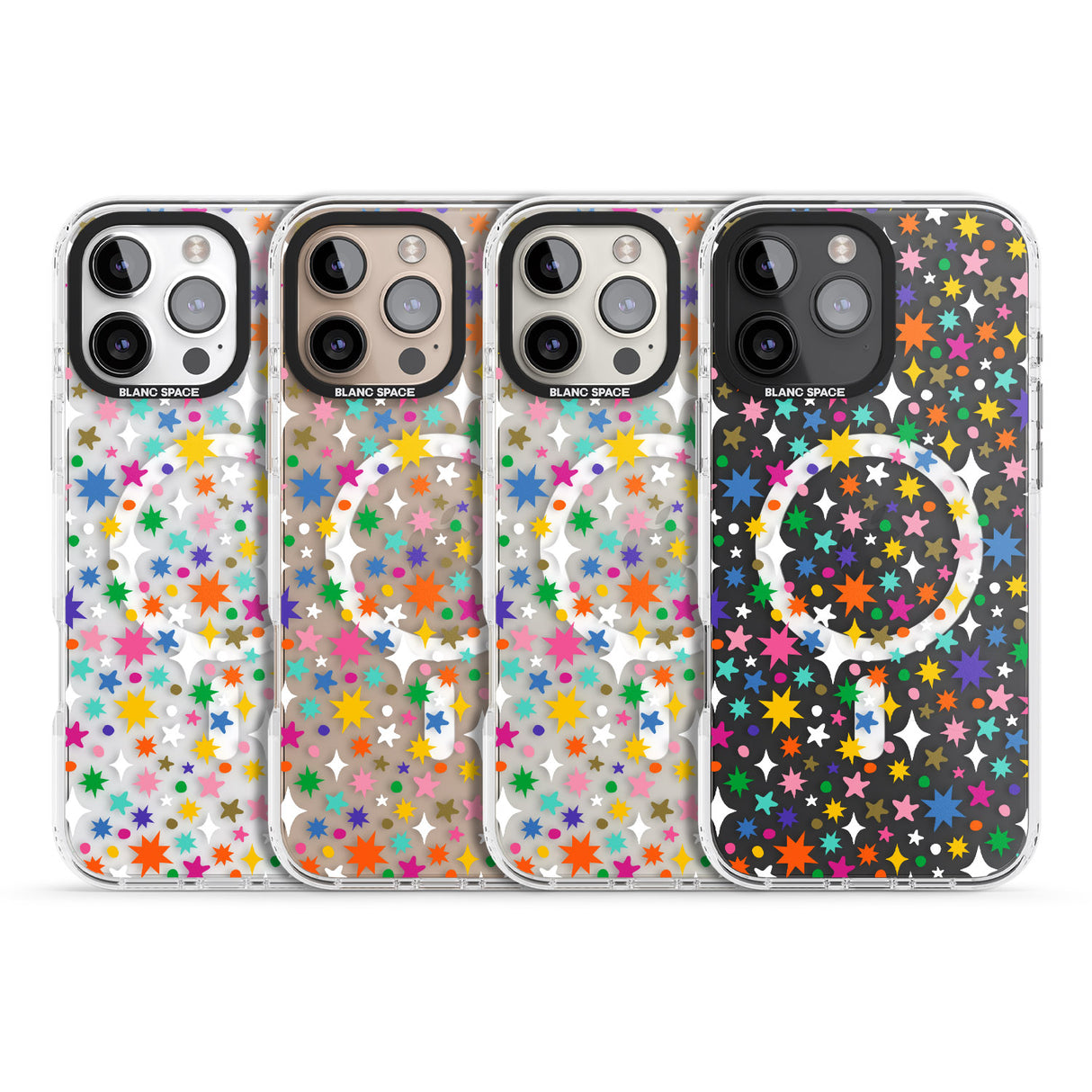 iPhone 16 Pro Max Rainbow Starburst Black Impact Phone Case