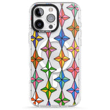 iPhone 16 Pro Max Multi Colour Stars Pattern Black Impact Phone Case