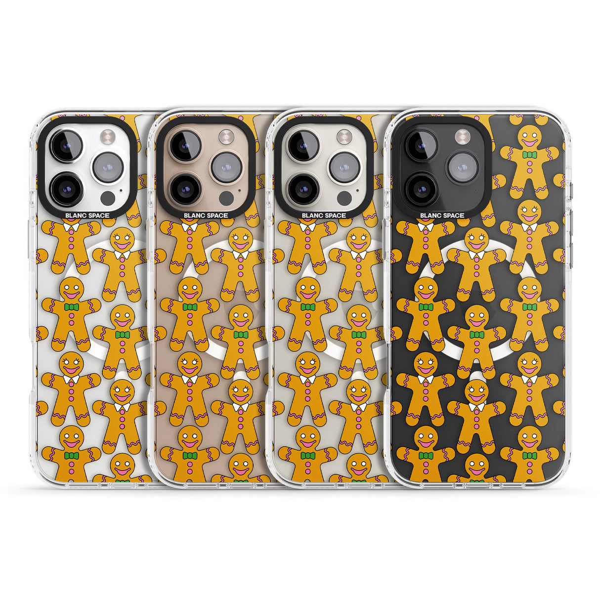 iPhone 16 Pro Max Gingerbread Cookie Pattern Black Impact Phone Case