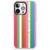 iPhone 16 Pro Max Vibrant Stripes Black Impact Phone Case