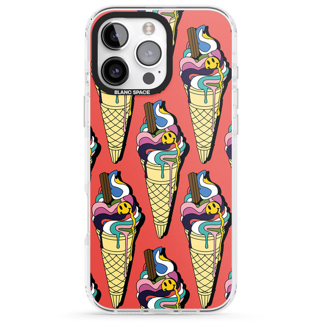 iPhone 16 Pro Max Trip & Drip Ice Cream (Red) Black Impact Phone Case