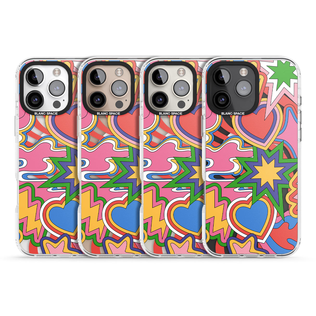 iPhone 16 Pro Max Psychedelic Pop Art Explosion Black Impact Phone Case