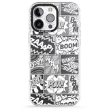 iPhone 16 Pro Max Onomatopoeia (Black & White) Black Impact Phone Case