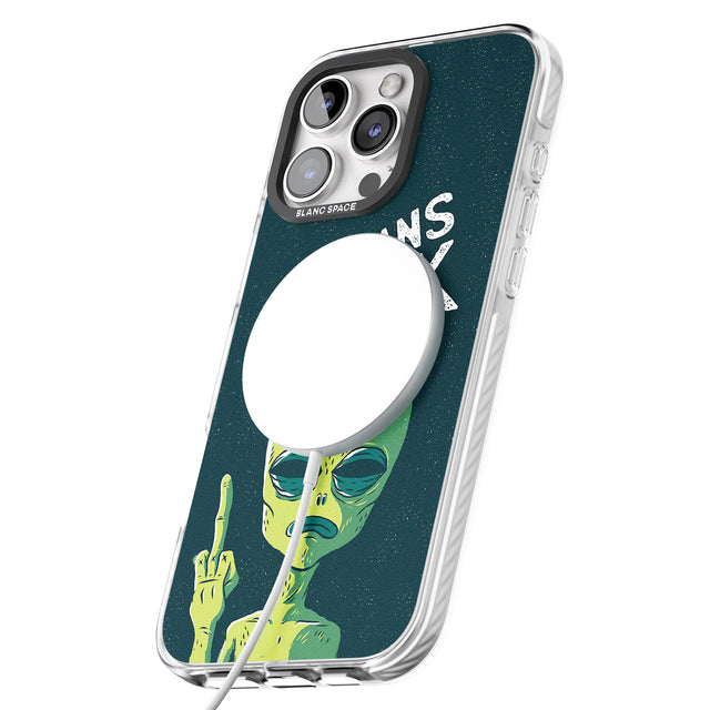 iPhone 16 Pro Max Humans Suck Alien Black Impact Phone Case