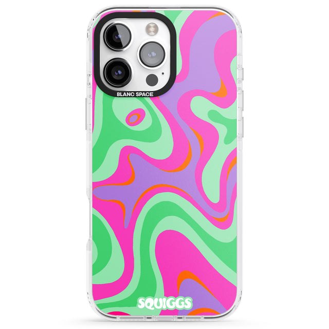 iPhone 16 Pro Max Pink Lava Black Impact Phone Case