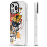 iPhone 16 Pro Max Sugar Skull Flowers Black Impact Phone Case