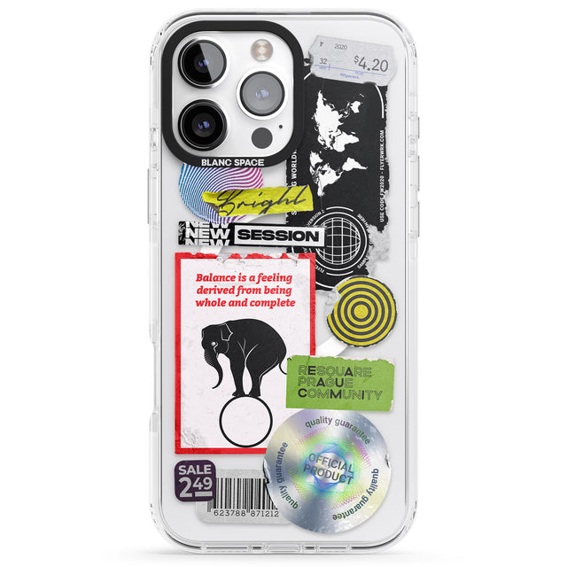 iPhone 16 Pro Max Peeled Sticker Mix Black Impact Phone Case