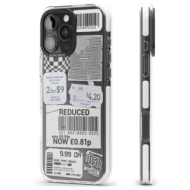 iPhone 16 Pro Max White Sticker Mix Black Impact Phone Case