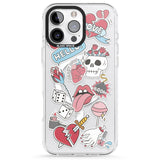 iPhone 16 Pro Max Skull & Flowers Sticker Black Impact Phone Case