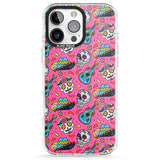 iPhone 16 Pro Max Pink Day of The Dead Pattern Black Impact Phone Case