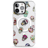 iPhone 16 Pro Max Mixed Sugar Skull Pattern Black Impact Phone Case