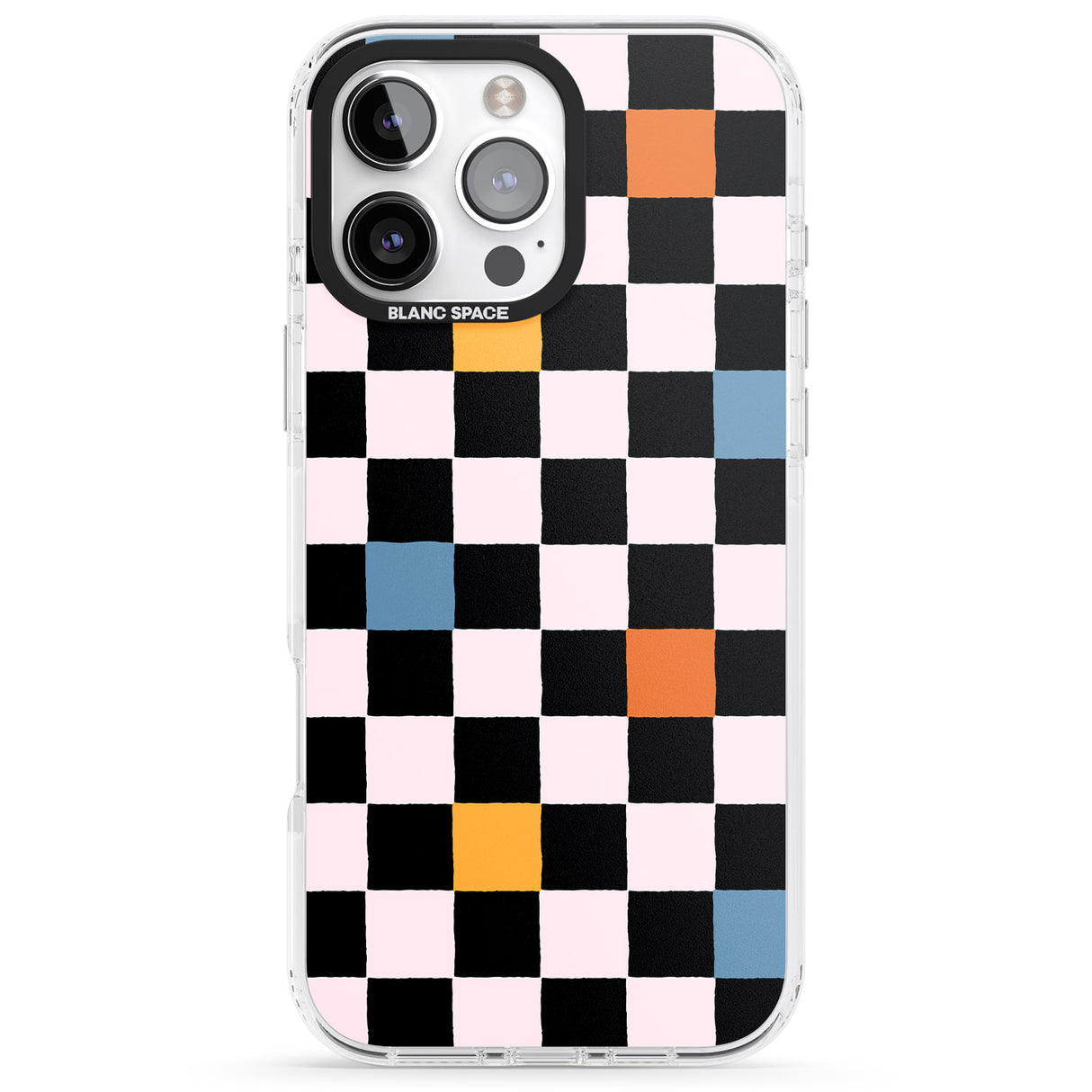 iPhone 16 Pro Max Vibrant Retro Checkered Black Impact Phone Case + Magsafe