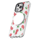 iPhone 16 Pro Max Disco Cherry Pattern Black Impact Phone Case + Magsafe