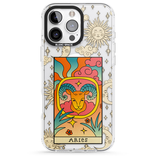 iPhone 16 Pro Max Celestial Zodiac - Aries Black Impact Phone Case + Magsafe