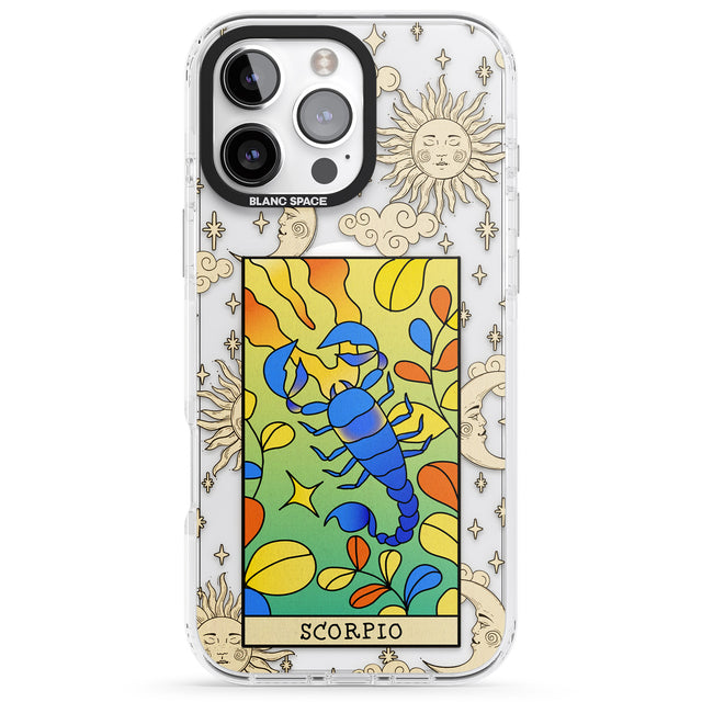 iPhone 16 Pro Max Celestial Zodiac - Scorpio Black Impact Phone Case + Magsafe