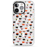 iPhone 16 Pro Max Minimalist Sushi Pattern Black Impact Phone Case