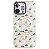 iPhone 16 Pro Max Sushi & Chopsticks Pattern Black Impact Phone Case