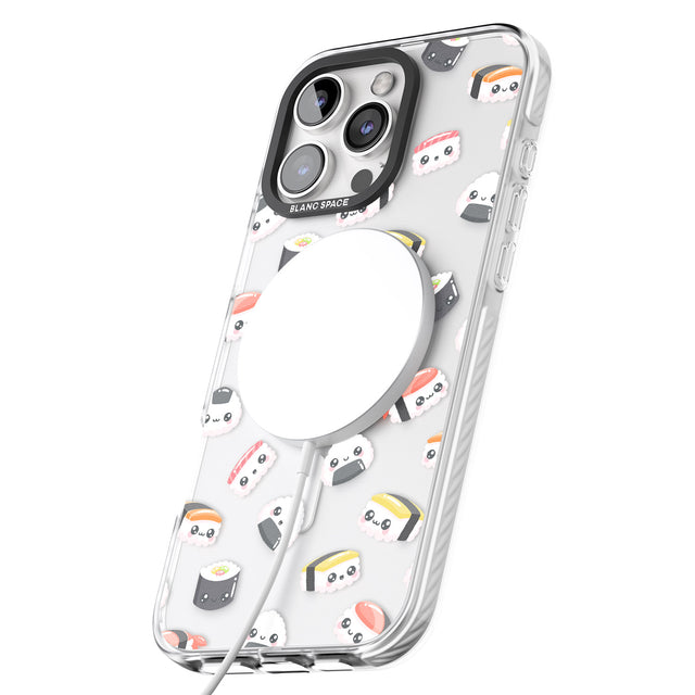 iPhone 16 Pro Max Kawaii Sushi & Rice Black Impact Phone Case