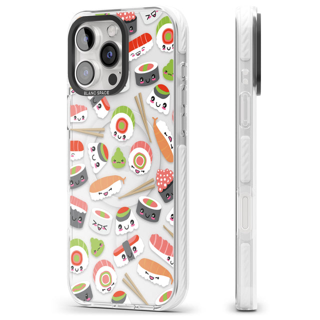 iPhone 16 Pro Max Kawaii Sushi Mix Black Impact Phone Case