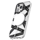 iPhone 16 Pro Max Caution Tape (Clear) Not a Morning Person Black Impact Phone Case