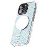 iPhone 16 Pro Max Light Blue Terrazzo Pattern Black Impact Phone Case