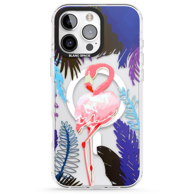 iPhone 16 Pro Max Tropical Flamingo Black Impact Phone Case