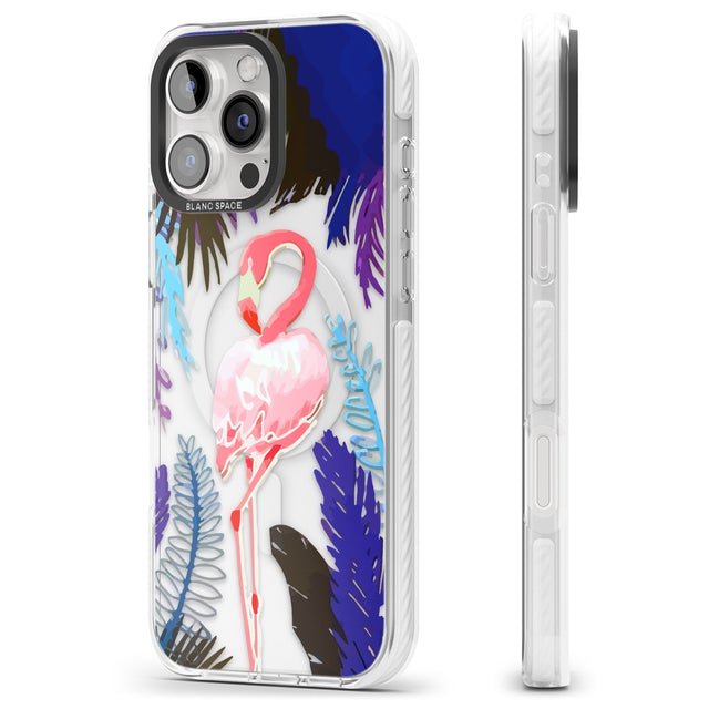 iPhone 16 Pro Max Tropical Flamingo Black Impact Phone Case