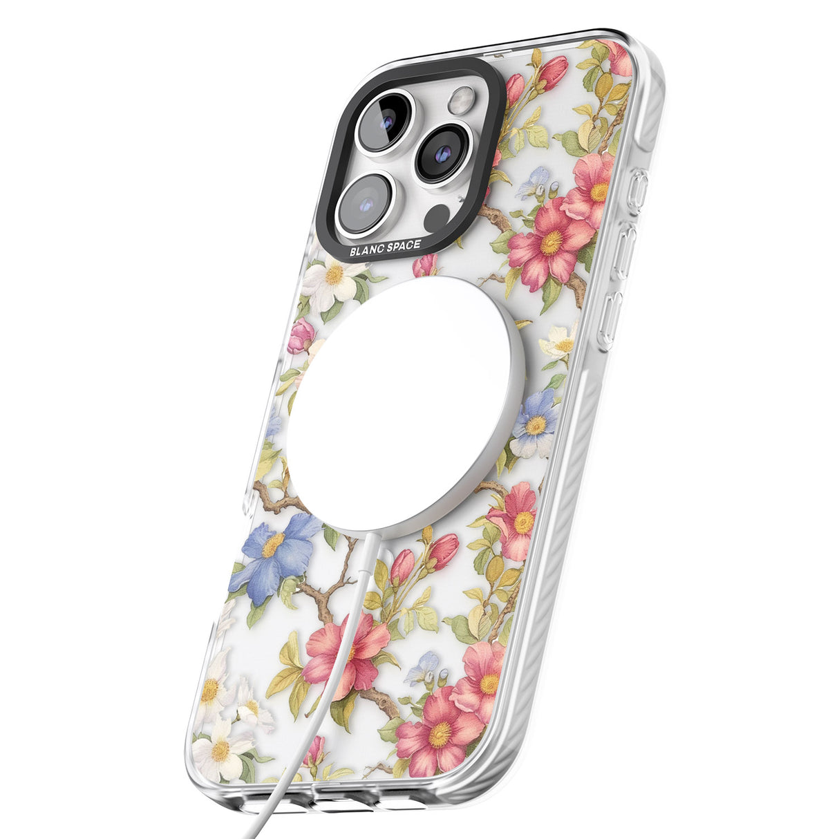 iPhone 16 Pro Max Vintage Vines & Flowers Clear Impact Phone Case + Magsafe