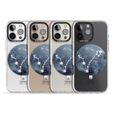 iPhone 16 Pro Max Pisces Zodiac Transparent Design - Blue Black Impact Phone Case