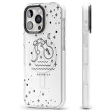 iPhone 16 Pro Max Aquarius Emblem - Transparent Design Black Impact Phone Case