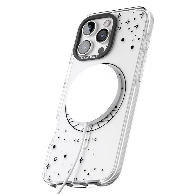 iPhone 16 Pro Max Scorpio Emblem - Transparent Design Black Impact Phone Case