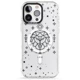 iPhone 16 Pro Max Leo Emblem - Transparent Design Black Impact Phone Case