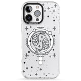 iPhone 16 Pro Max Pisces Emblem - Transparent Design Black Impact Phone Case