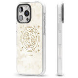 iPhone 16 Pro Max Pisces Emblem - Solid Gold Marbled Design Black Impact Phone Case