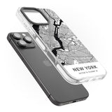 iPhone 16 Pro Max Map of New York, New York Black Impact Phone Case