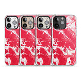 iPhone 16 Pro Max Red & White - Marbled Paper Black Impact Phone Case